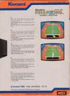 Konami's Ping-Pong Box Art Back